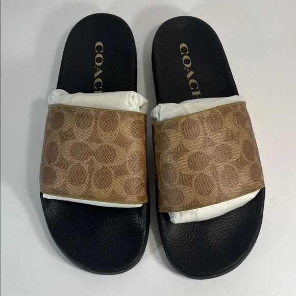 Coach Signature Udele Brown and Black Slides women’s size 11 - Picture 4 of 13